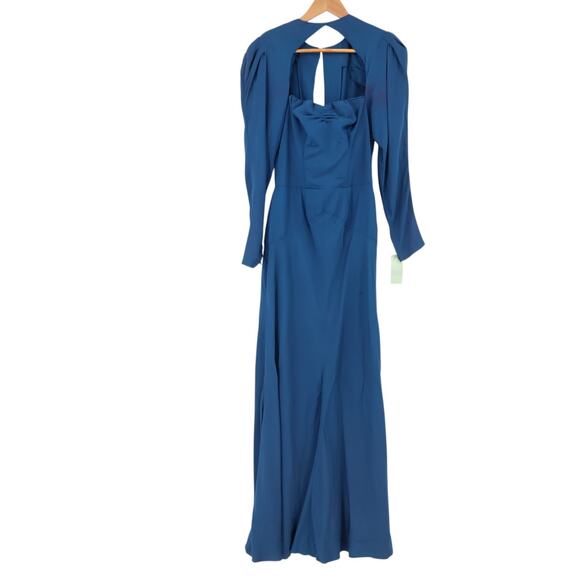 Vintage 1940s Teal Blue Evening Gown Handmade Costume Period Theatre Size XS - Picture 1 of 14